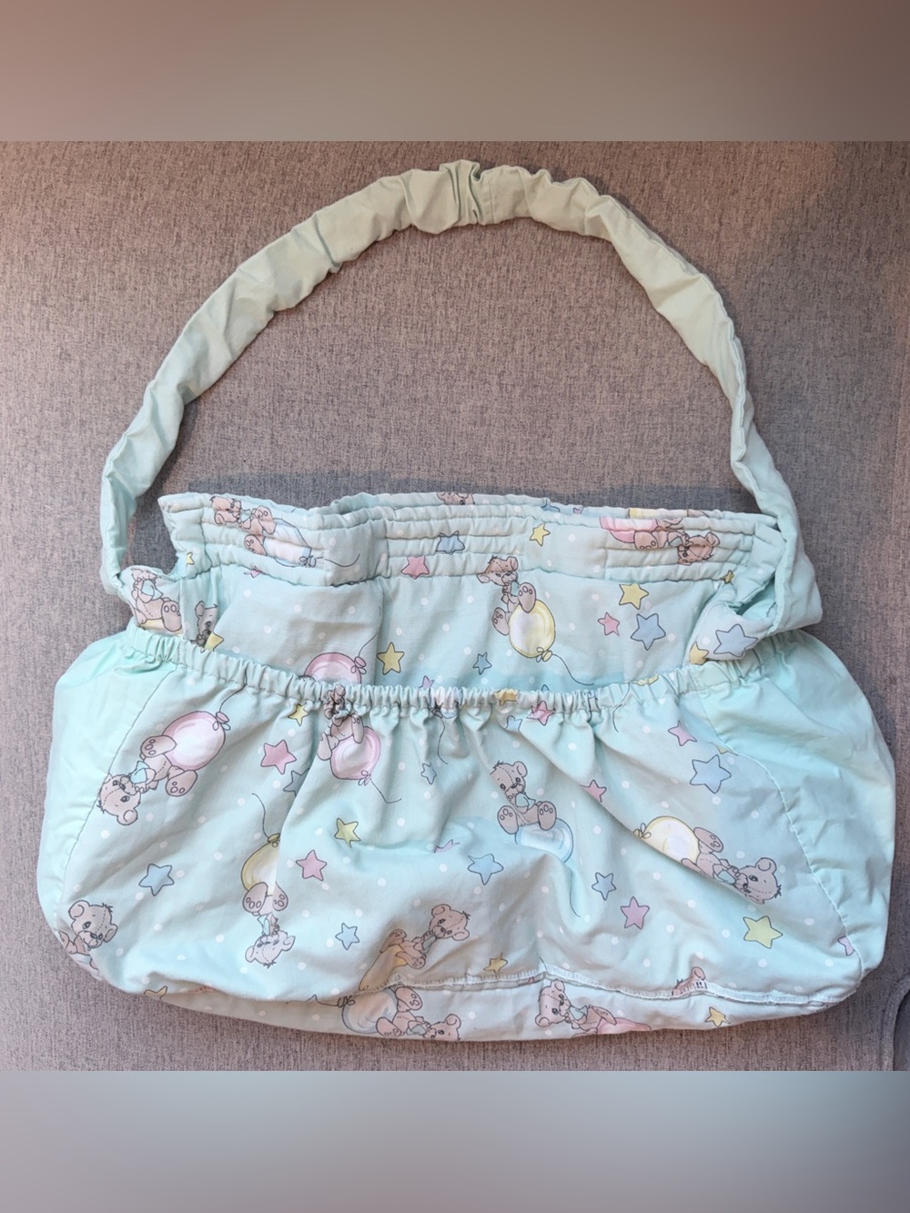 Rare Vintage Precious Moments Diaper Bag Pastel Teddy Bear Balloon Grandmacore